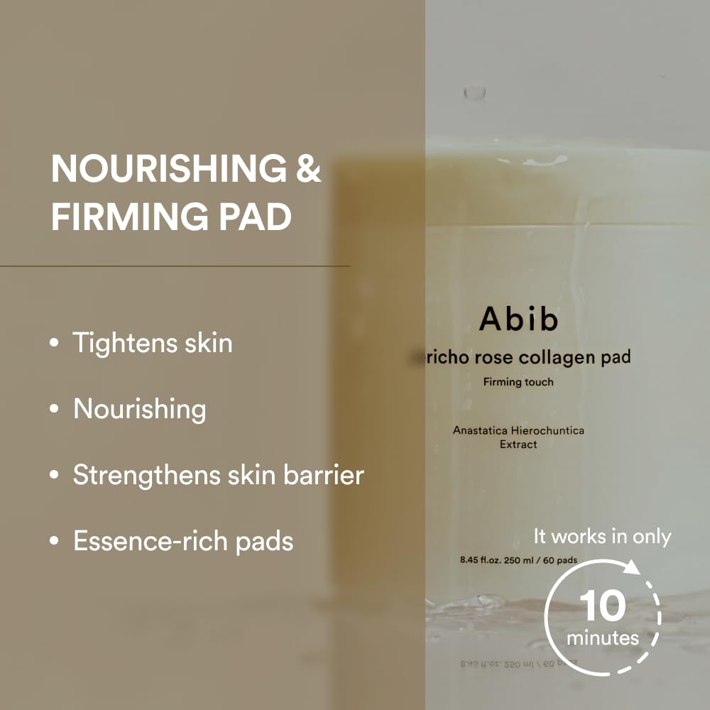 Abib jar open revealing stacked toner pads and hygienic reseal for freshness