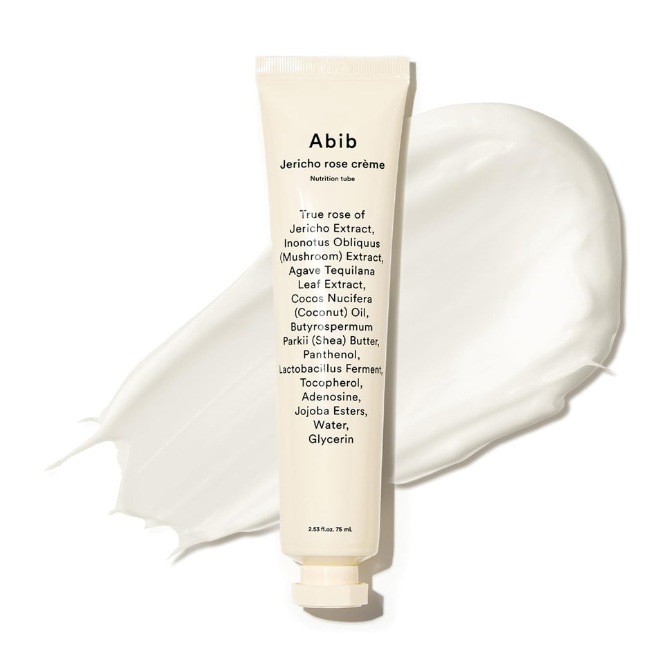 Abib front tube showing product branding and moisturizing benefit