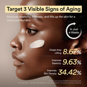 Abib packaging label close-up highlighting ingredients and firming focus