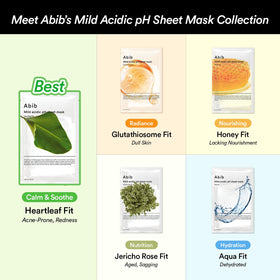 Abib mask applied on face demonstrating soothing, redness relief