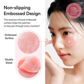 Abib patches applied to forehead and neck showing multi-area treatment benefit