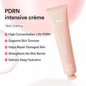 Abib close-up of PDRN concentrate vial indicating renewal-focused ingredient