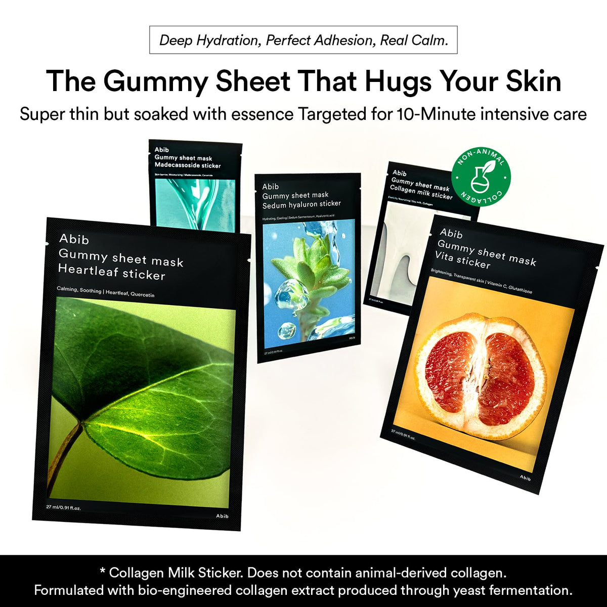 Abib gummy sheet close-up texture highlighting strong adhesion and absorption