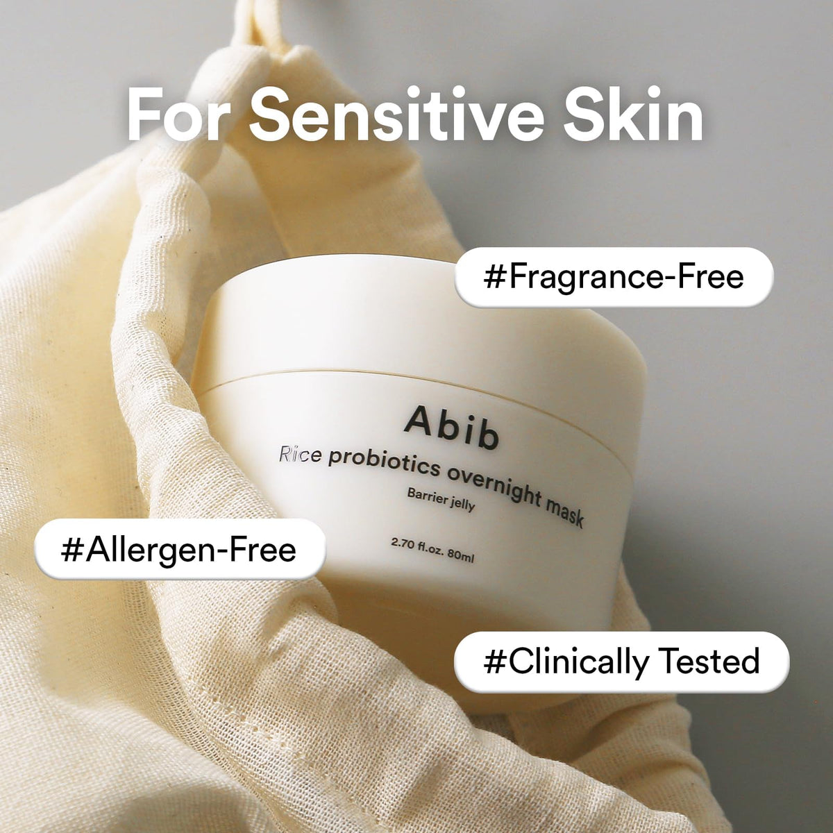 Abib sleeping mask on bedside table signaling overnight repair