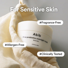 Abib sleeping mask on bedside table signaling overnight repair
