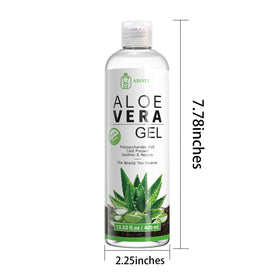 ABOTE label close-up showing ingredient list and 99% pure aloe clarity