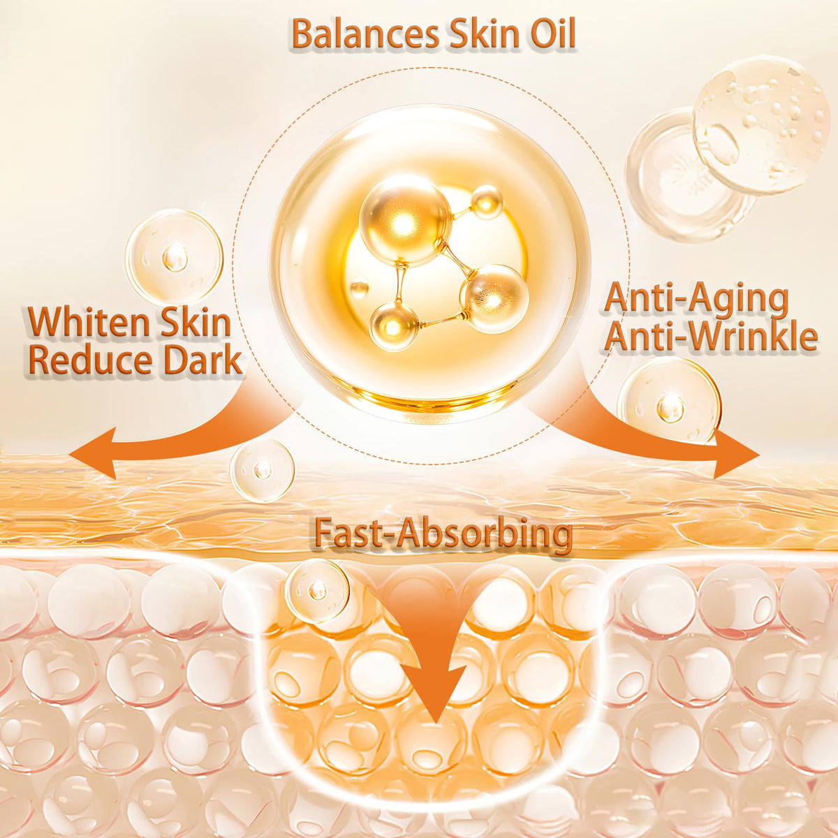 ABOTE ingredient label highlighting niacinamide, vitamin C derivative, ceramides for repair