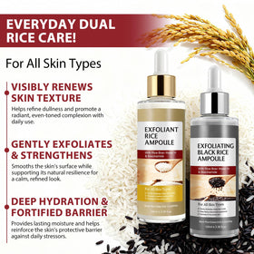 ABOUME close-up white rice bottle texture highlighting gentle exfoliation