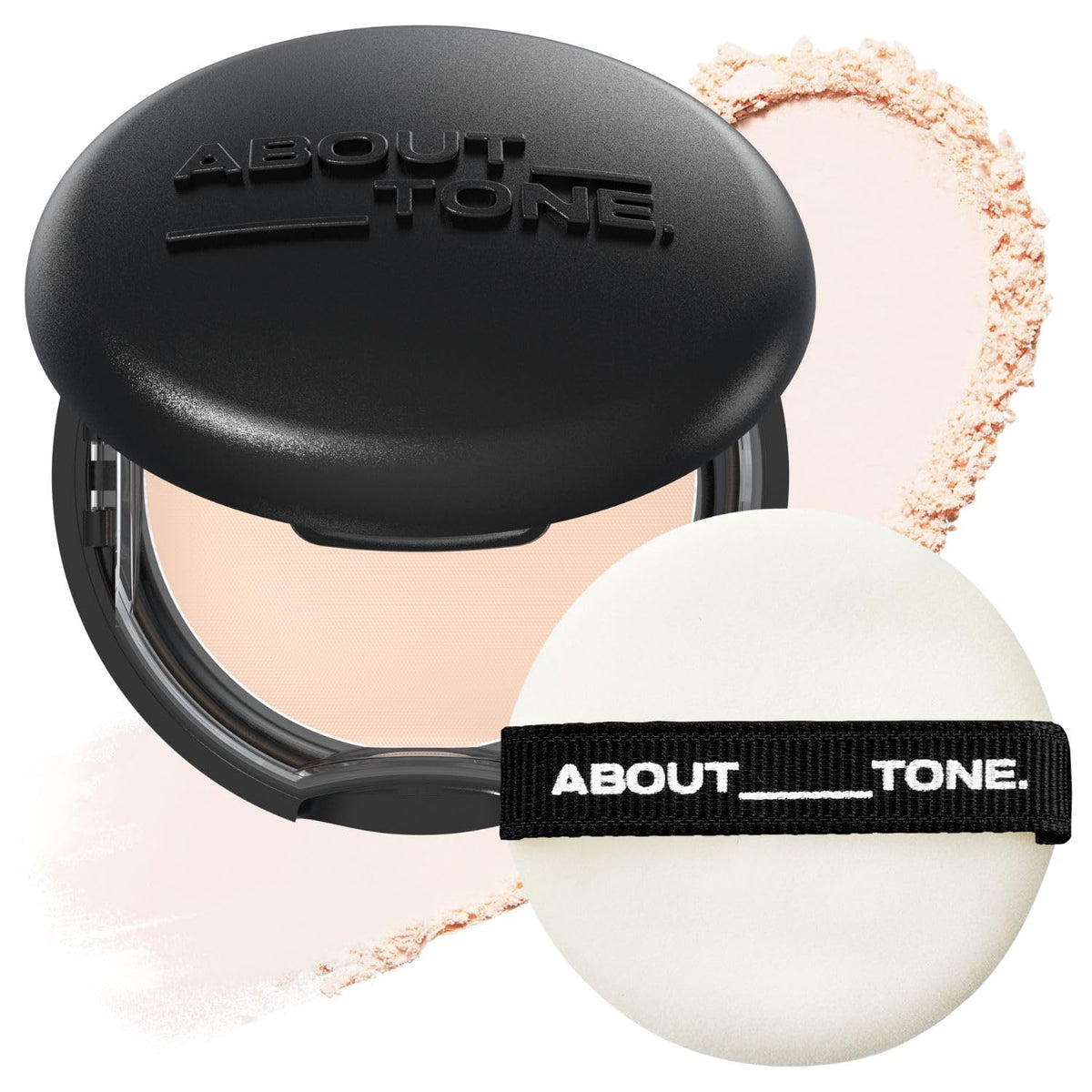ABOUT TONE compact front view showing sleek packaging and on-the-go convenience