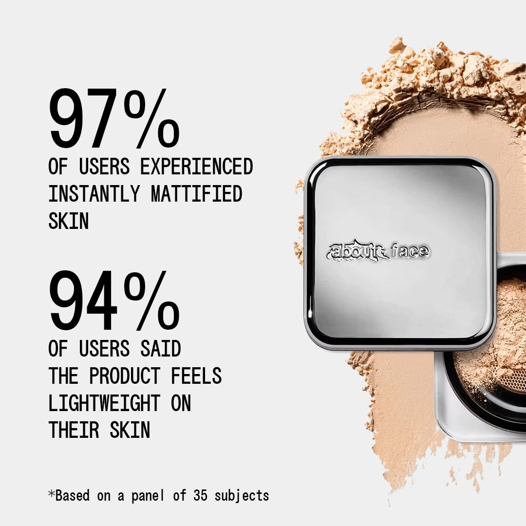 aboutface applying powder under eye to brighten and set concealer effectively