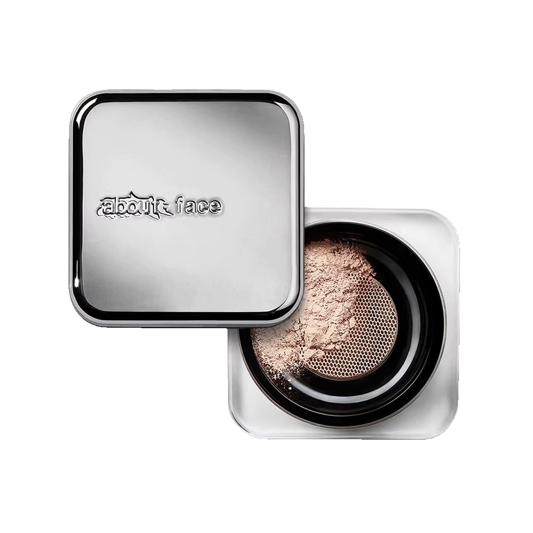aboutface front packaging showing compact jar and label, travel-friendly