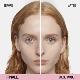 aboutface mesh sifter and plush puff close-up, mess-free application benefit
