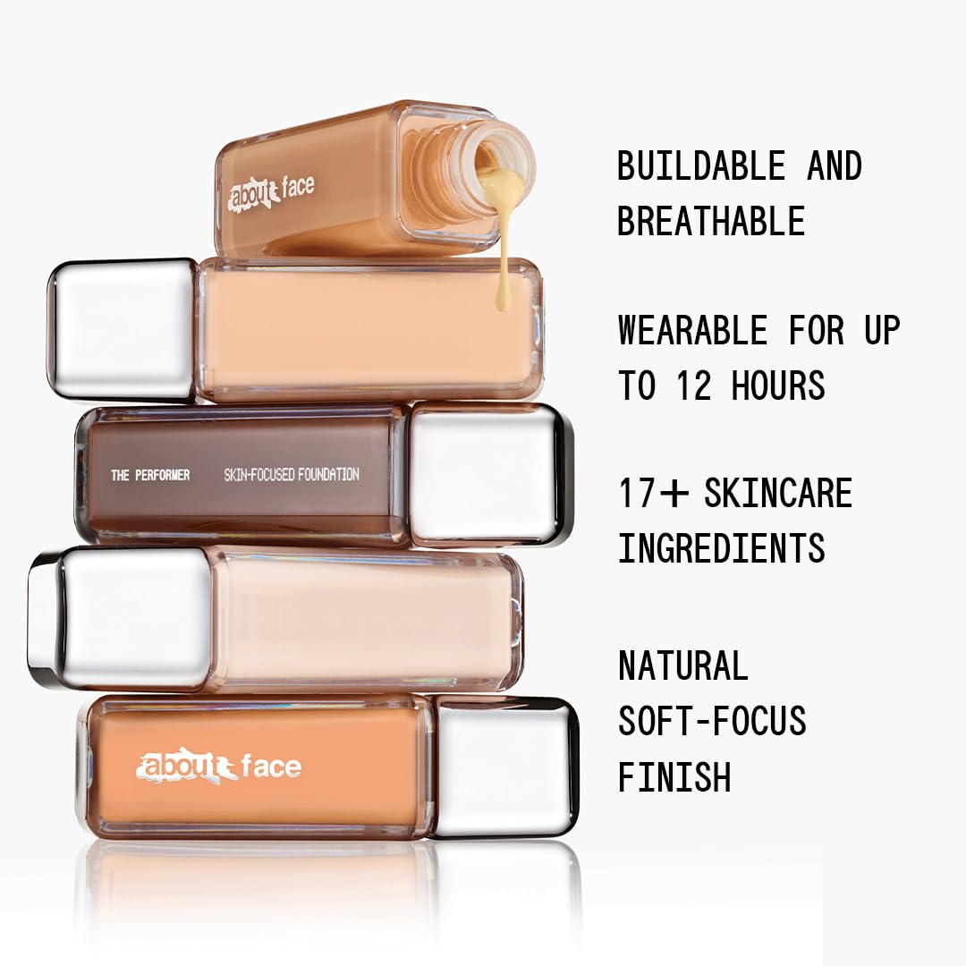 aboutface label detail focused on ingredients and vegan claim for clean beauty benefit