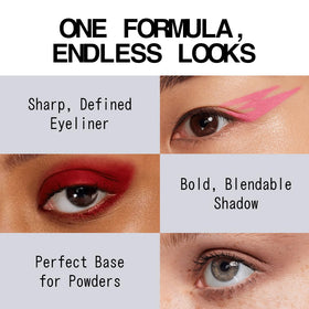 aboutface product on eyelid demonstrating opaque coverage and longwear