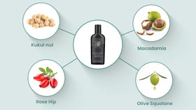 Absolutely Natural bottle with oil drop illustrating nourishing oil concentration