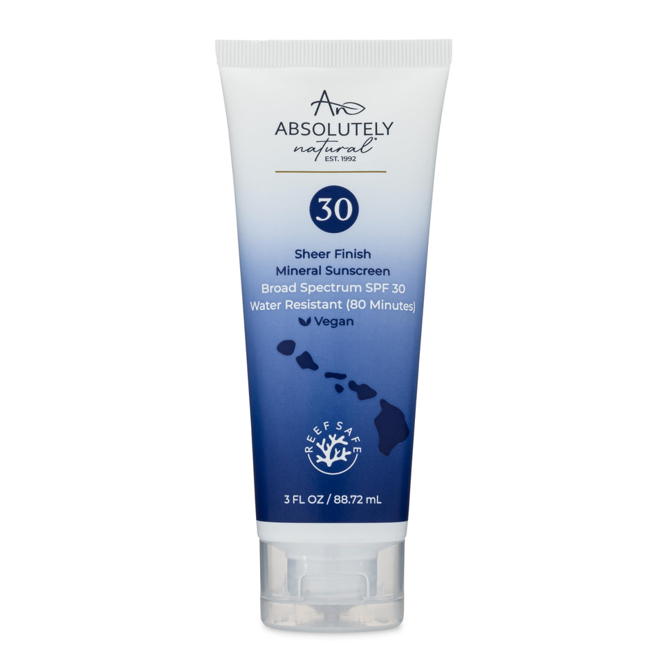 Absolutely Natural front packaging showing SPF 30 and benefits