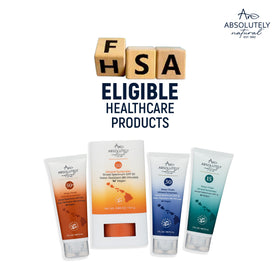 Absolutely Natural ingredient lineup showing plant oils and antioxidants