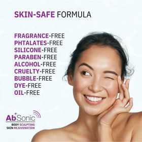 Absonic label close-up highlighting hyaluronic acid, collagen, and niacinamide benefits