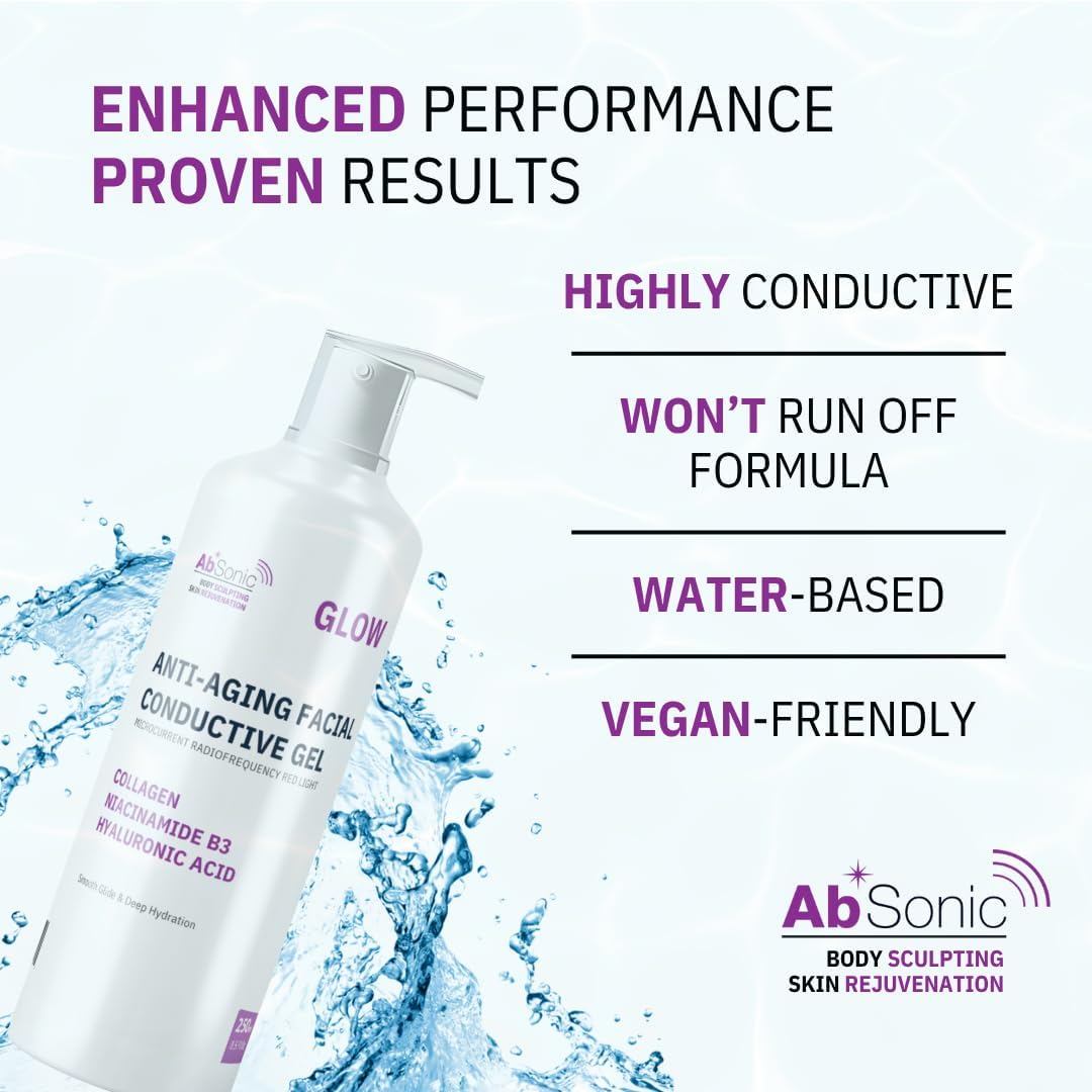 Absonic gel used with NuFace-like device showing improved conductivity during treatment