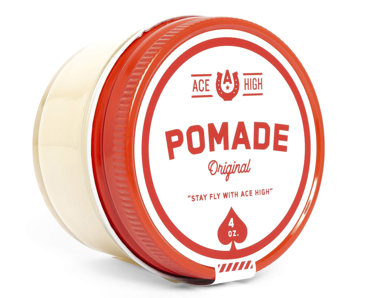 ace high pomade front jar showing clean packaging and strong hold benefits