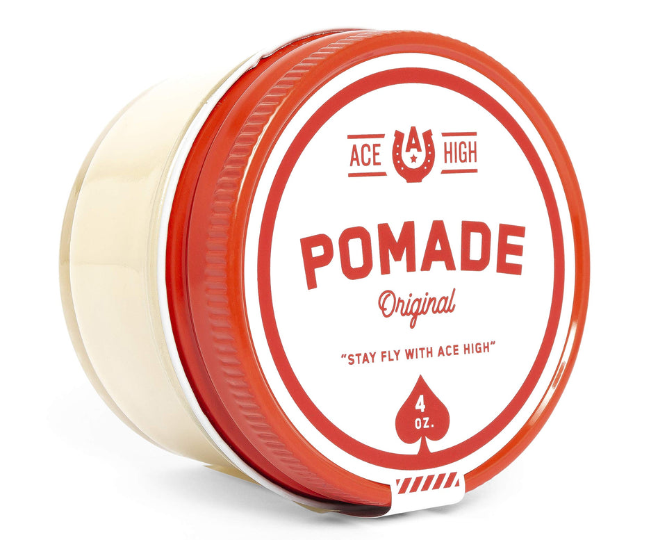ace high pomade front jar showing clean packaging and strong hold benefits