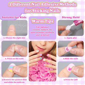 Acejoz press-on nails on child hands demonstrating quick application