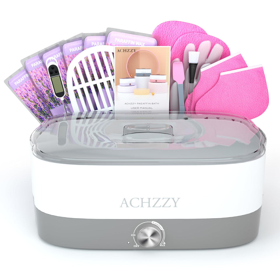Achzzy front view of paraffin warmer showing compact professional design and convenience
