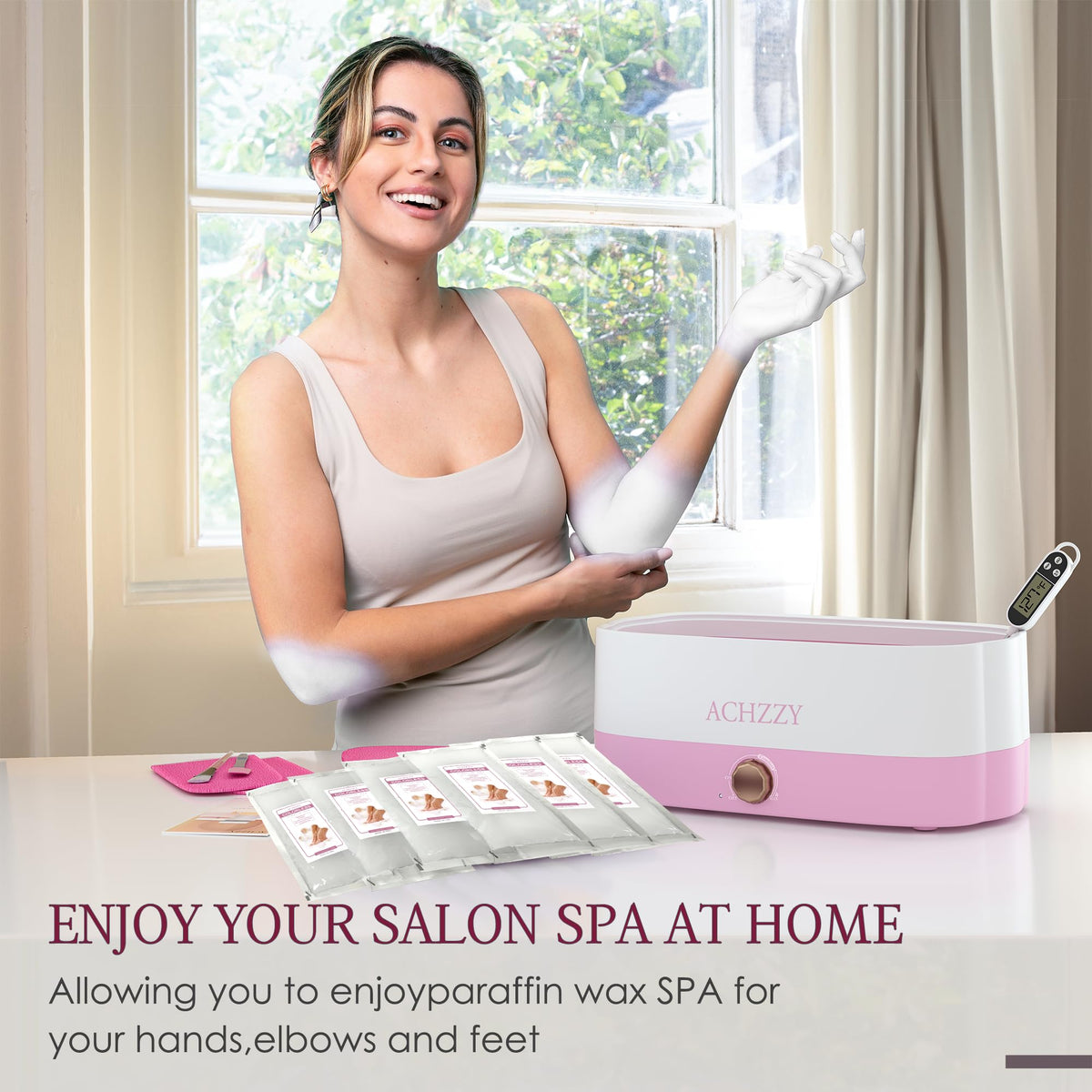 Achzzy spa bathroom scene showing calming treatment setup and professional benefit