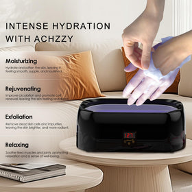 Achzzy wax melting inside machine highlighting fast 167°F melting benefit