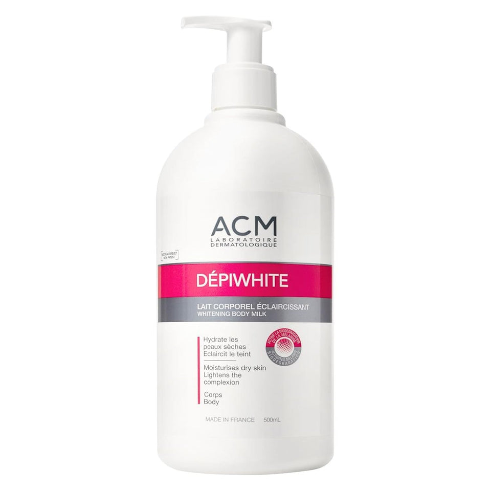 ACM Dépiwhite front packaging showing label and easy-pour cap for daily use
