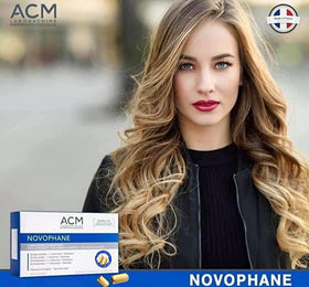 ACM Novophane nails before and after concept showing strengthened nails