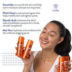 AcneFree witch hazel mattifying toner bottle label highlighting oil control benefit