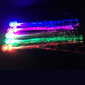 Acooe in-hair styling at night showing bright colorful party-ready effect