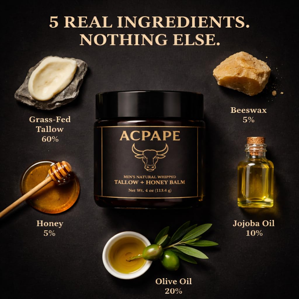 Acpape jar placed on bathroom shelf in a minimalist grooming routine setup