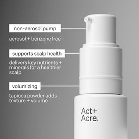 Act+Acre application on roots with fingertips delivering instant lift and refreshed scalp