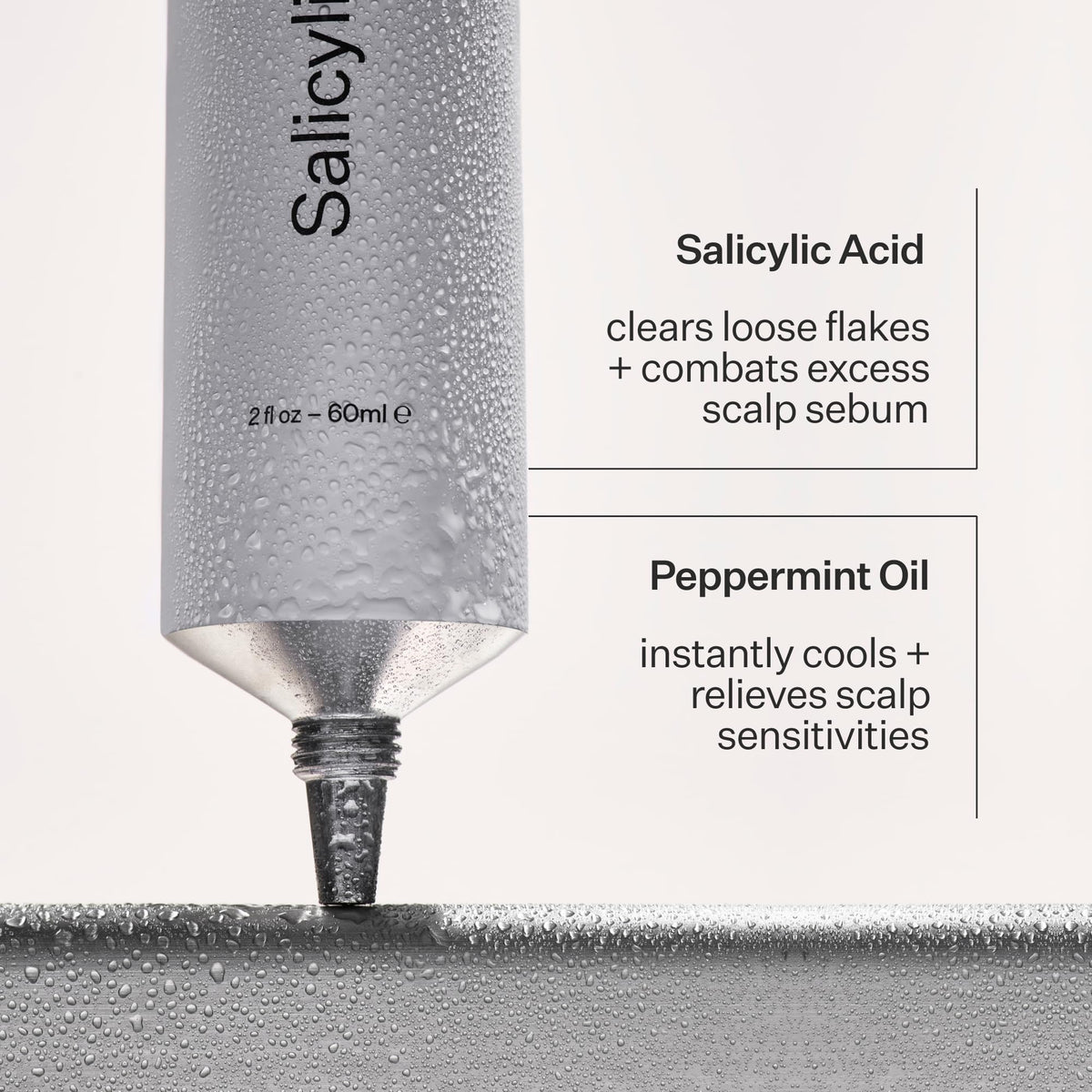 ACT+ ACRE ingredients label closeup, highlights salicylic acid and papaya extract