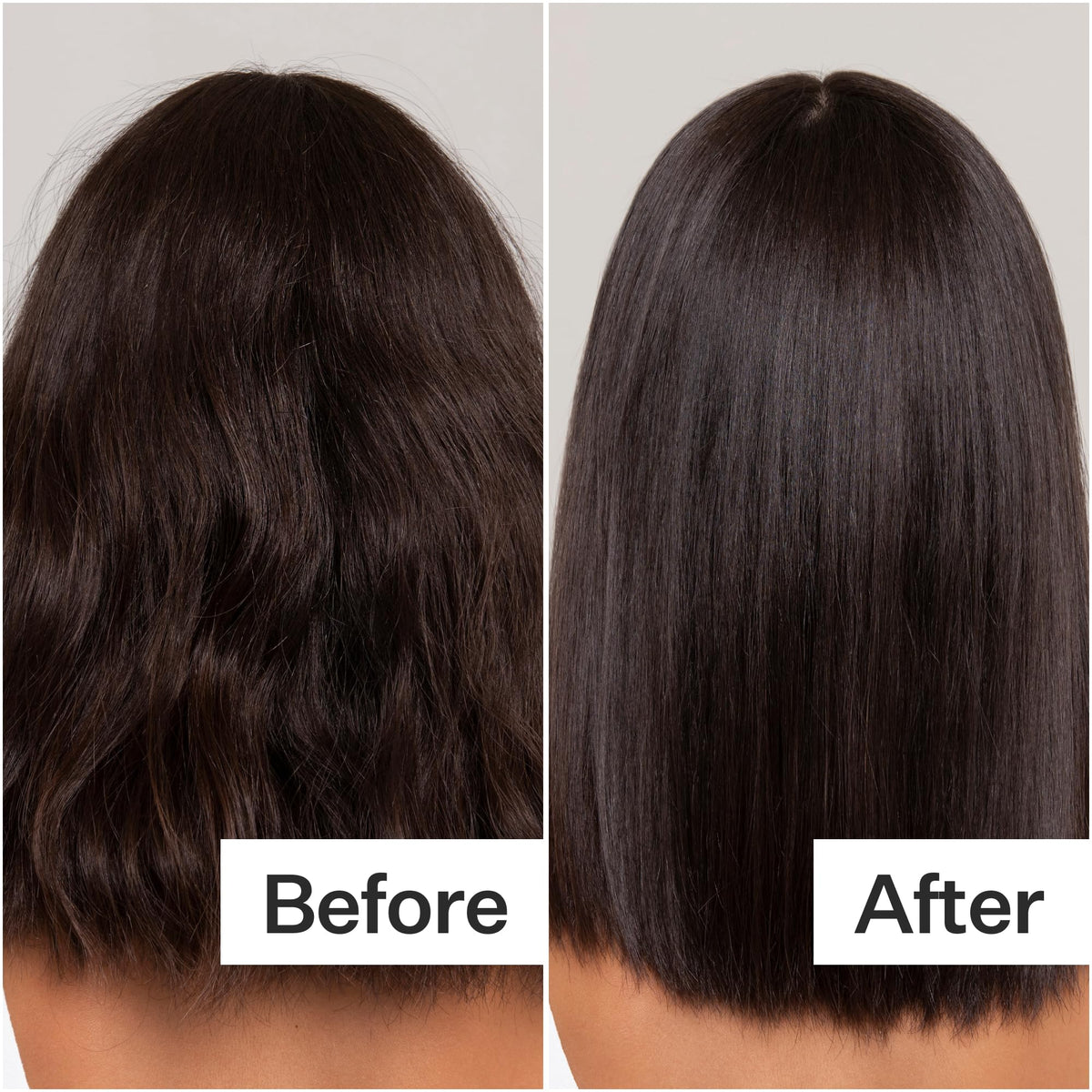 ACT+ ACRE before and after comparison showing reduced frizz and improved softness benefit