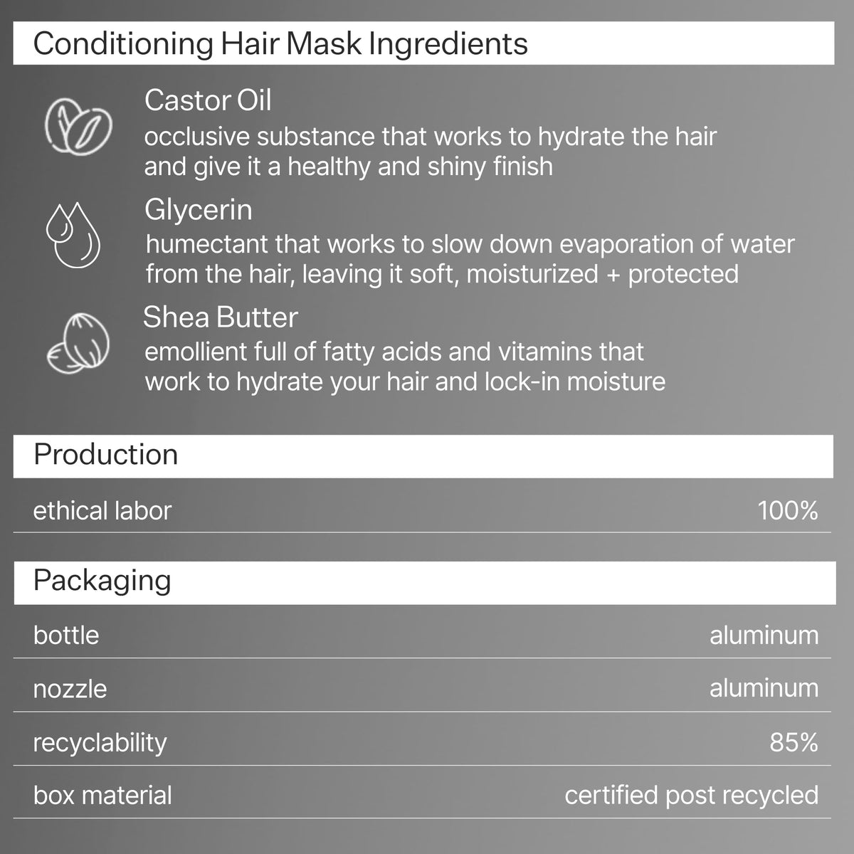 ACT+ ACRE label close-up showing ingredient list and silicone-free benefit for lightweight finish