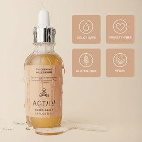 ACTIIV application to roots with fingers showing targeted thicker-looking coverage