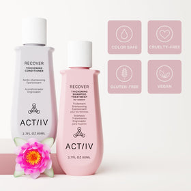 ACTIIV product label close-up showing vegan and color-safe icons