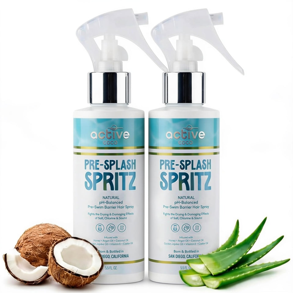 Active COCO front packaging shows bottle and coconut scent benefits