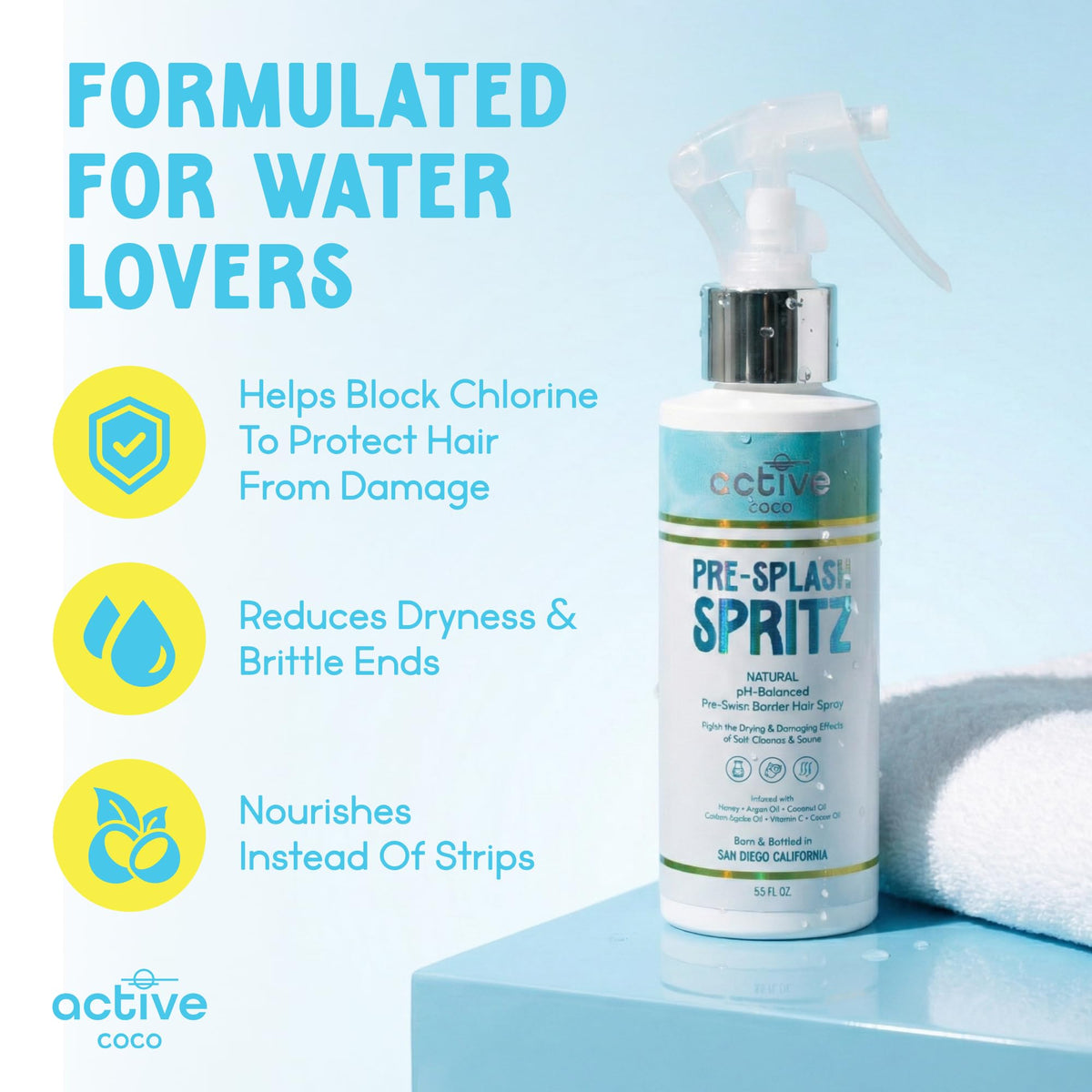 Active COCO mist spraying close-up demonstrating even coverage and protection
