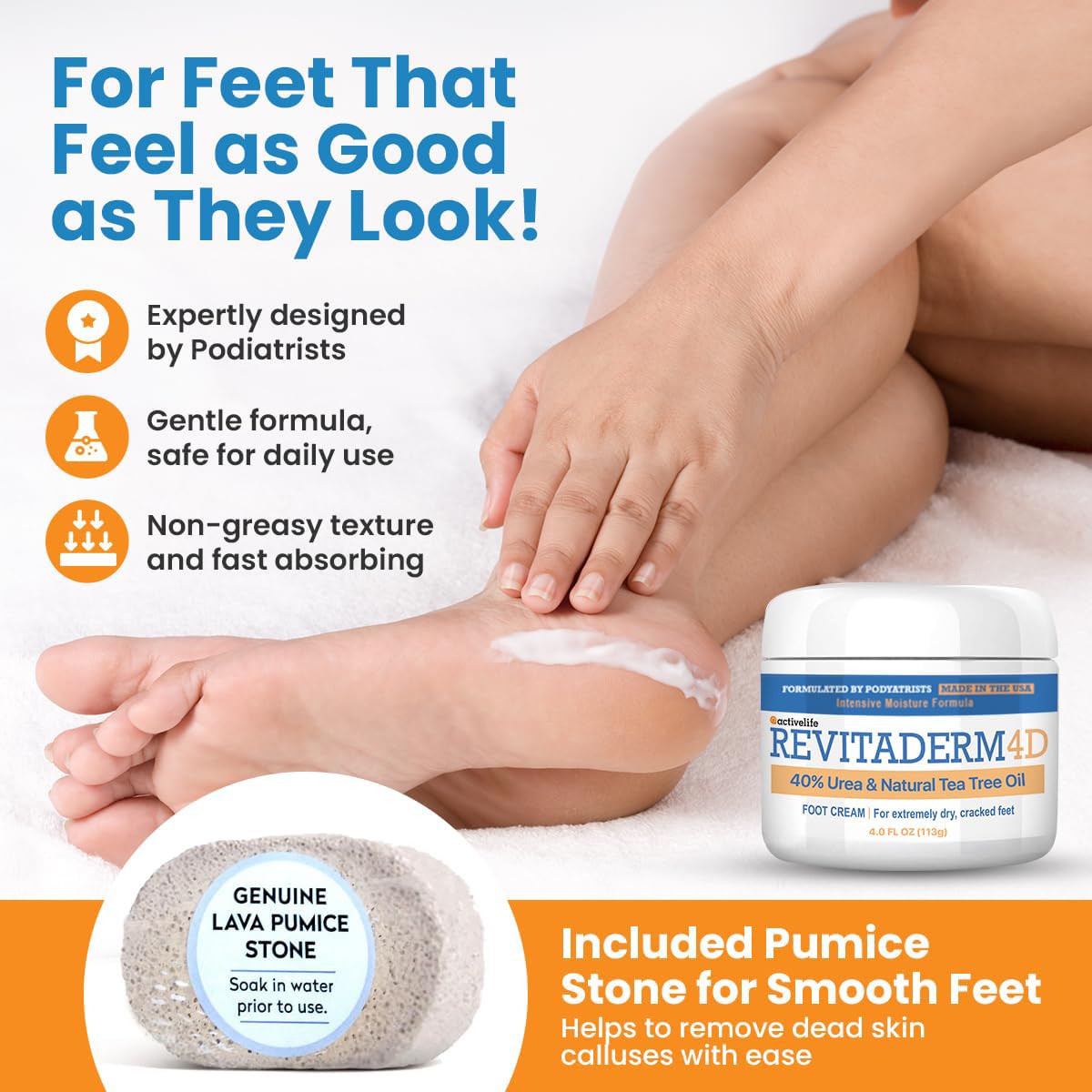 activelife Revitaderm open jar cream texture showing fast absorption