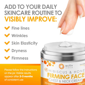 ACTIVSCIENCE applying cream to neck to demonstrate targeted firming