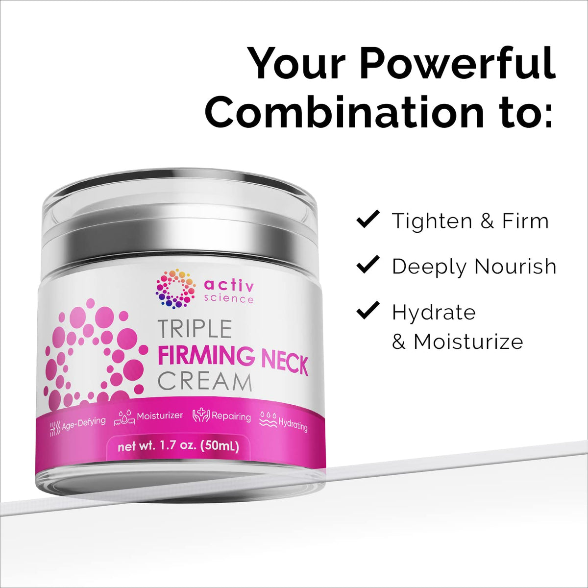 ACTIVSCIENCE open jar revealing creamy texture and hydration