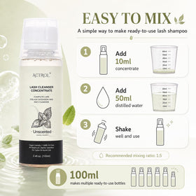 ACTROL dilution demonstration 1:5 mixing into foaming bottle for multiple uses