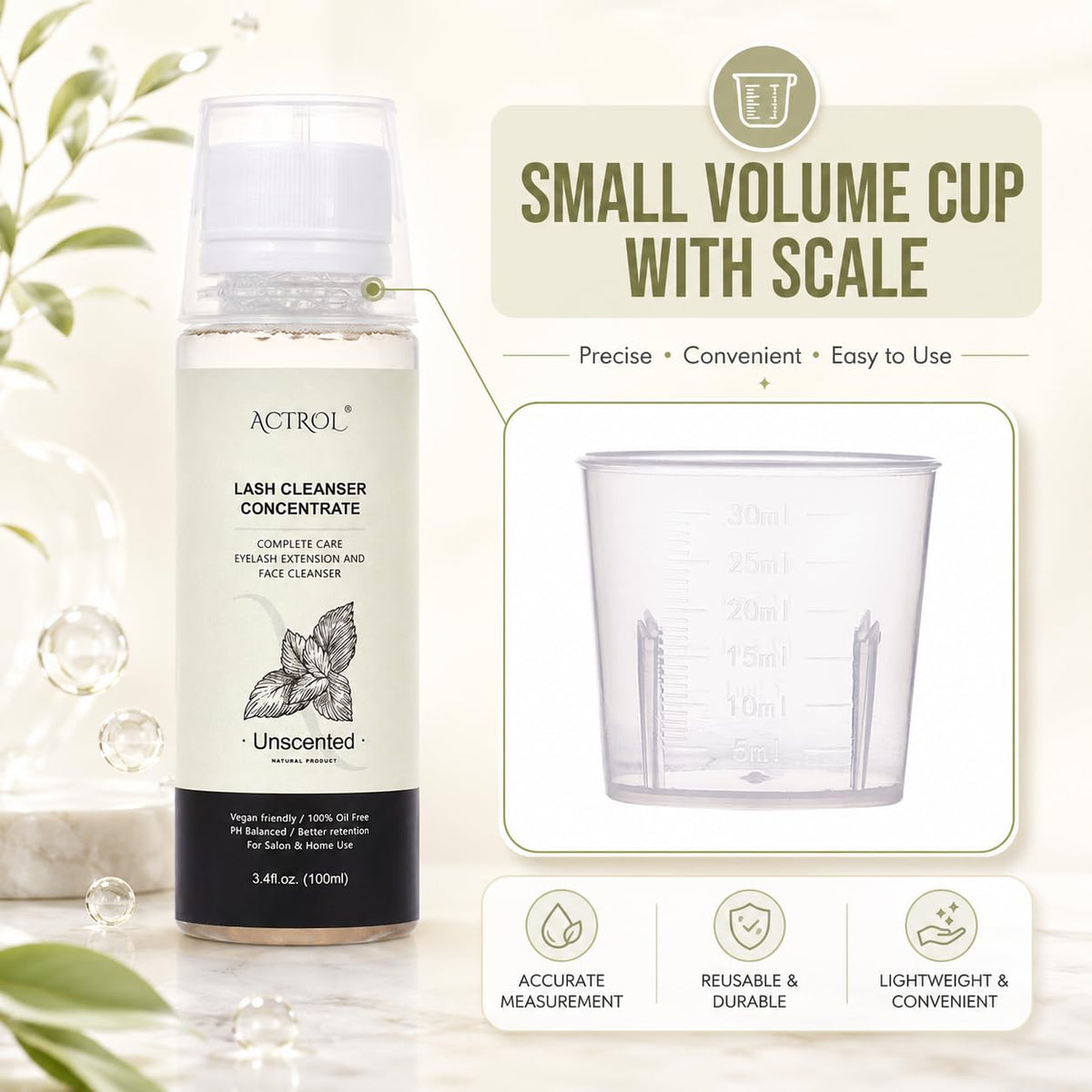 ACTROL lifestyle aftercare kit display showing retail-ready bottles for client take-home