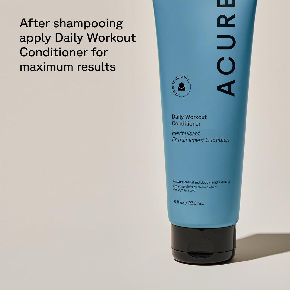 Acure hair after wash close-up showing soft, manageable strands and hydrated look