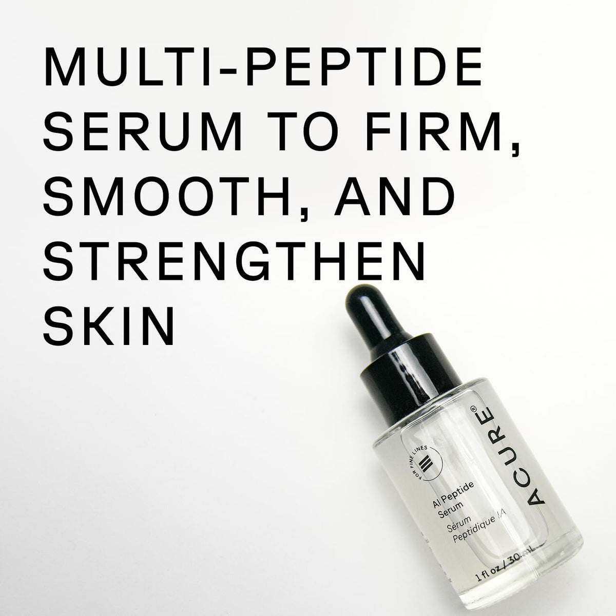 Acure pipette dispensing serum drop highlighting precise application benefit