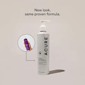 Acure pump and cap detail highlighting convenient dispensing and control